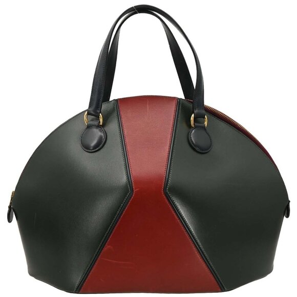 Hermes Vert Fonce Rouge H Box Calf Il de Veau Handbag 16 27 ◯V 166300 - Picture 1 of 10